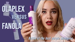 BATTLE OF THE BEST PURPLE SHAMPOOS Olaplex vs Fanola [upl. by Noillid]