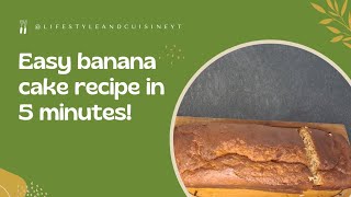 Easy banana cake recipe in 5 minutes 😋🍌 [upl. by Neelyt399]