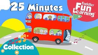 Wheels on the Bus amp More Toddler Songs  Nursery Rhymes Collection  Toddler Fun Learning [upl. by Melodee]