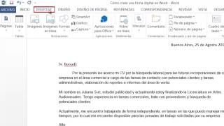 Cómo crear una firma digital en Word [upl. by Nireil380]