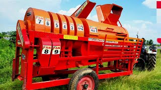 Powerful Thresher with 9 Fan  Sonalika Di42  Tractor Gadi [upl. by Enyleve]