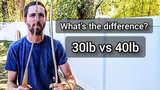 The Difference between a 30lb and 40lb recurve bow and shooting a family heirloom [upl. by Eimilb]