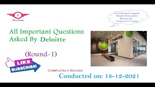 Deloitte Final Assessment Test all questions with solutions deloitteprepration placements coding [upl. by Gnihc300]