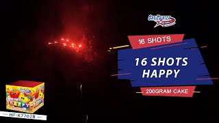 SKY PAINTER FIREWORKS 200GRAM HFK7702B 16 SHOTS HAPPY CAKE FIREWORKS [upl. by Sheena65]