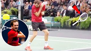 Daniil Medvedev’s Explosive Outburst Launches Racket and Hits Himself at Paris Masters [upl. by Cis]