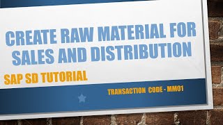 How to create Material Master for sales and distribution in SAP [upl. by Quillan]