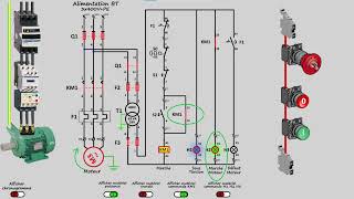 Schéma de démarrage direct dun moteur asynchrone triphasé [upl. by Enait667]