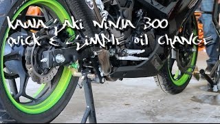 Kawasaki Ninja 300  Quick amp simple Oil Change  2014 [upl. by Barbette]