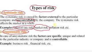 Lecture 31 What is Systematic and Unsystematic Risk [upl. by Anwahsat]