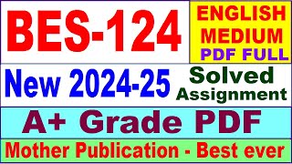 BES 124 solved assignment 202425 in English  bes 124 ignou solved assignment  bes 124 ignou 2024 [upl. by Aissat]