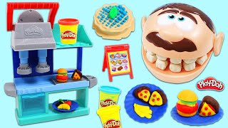 Feeding Mr Play Doh Head Hamburgers Pizza And More [upl. by Richard499]