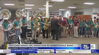 Apple CEO Tim Cook donates 100K to Robertsdale High School band [upl. by Trixie]