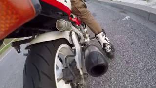 Honda cbr 600 F2 100HP Sound and pov Black Widow exhaust [upl. by Assyle]