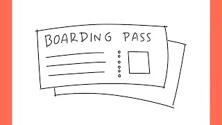 How to draw boarding pass step by step [upl. by Oiramd]