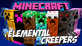 ELEMENTAL CREEPERS MOD MINECRAFT ESPAÑOL  Creepers elementales y randoms [upl. by Rafaelita522]