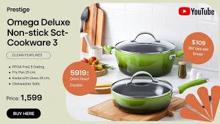 Prestige Omega Deluxe NonStick Cookware 3 Pc Set  PFOA Free 5Layer Coatin views viralvideo [upl. by Solon94]