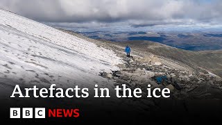 Melting ice reveals hidden Viking artefacts  BBC News [upl. by Thormora]