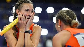 Femke Bol and Team Netherlands 🇳🇱 Interview Dutch TV OLYMPIC CHAMPIONS 2024 🇨🇵 4793 secs INSANE [upl. by Melamed333]