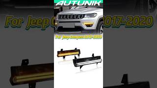 Pair Front bumper Fog lamps Parking Lights For 20172020 Jeep Compass LED DRL [upl. by Adnir]