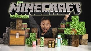 MINECRAFT Papercraft Overworld Deluxe Set  Unboxing amp Review [upl. by Nniw932]