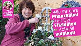 Blumenkübel für den Frühling aufpimpen Dekoblumen im Pflanzkübel DIY [upl. by Elletse]