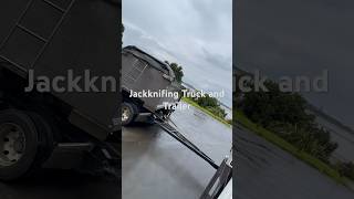 Jackknifing Truck and Trailer double tipping [upl. by Atnahsal]