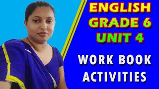 English  Grade 6  Work Book  Unit 4  Activities [upl. by Crary]