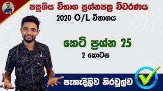 2020 OL Exam Past Paper discussion  GCE OL Maths in Sinhala  Ganithaya Keti Prashna Pathraya [upl. by Tiler]