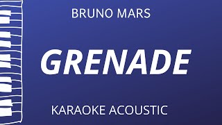 Grenade  Bruno Mars Karaoke Acoustic Piano [upl. by Mullane3]