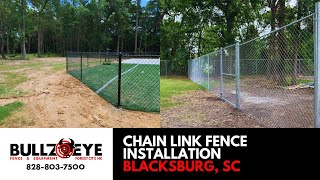 Chain Link Fence Installation Blacksburg SC  Bullzeye Fence LLC [upl. by Arracahs734]