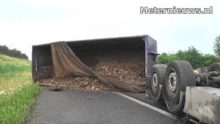 Aanhanger met container op de kant op A28 bij Spier [upl. by Atirak561]