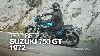 TEST RETRO  SUZUKI 750 GT 1972  Moto à vapeur [upl. by Vergos]