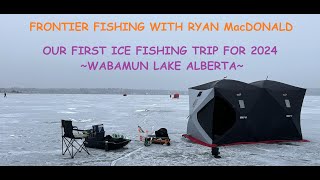 Wabamun Lake Alberta  January 6 2024 Our First Ice Fishing Trip for BIG Walleye and Pike [upl. by Rigdon]