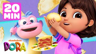 Doras Yummy Food Marathon 🎂 20 Minute Compilation  Dora amp Friends [upl. by Erasmo35]