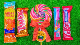 Satisfying video Asmr lollipops candy and chocolate gummy candy unboxing video Asmr [upl. by Sklar214]