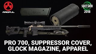 Magpul Pro 700 Suppressor Cover and Glock Magazine  SHOT Show 2018 Day 1 [upl. by Aetnuahs]