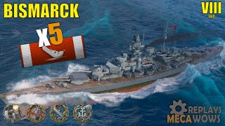 Bismarck 5 Kills amp 196k Damage  World of Warships Gameplay [upl. by Nudnarb385]