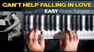 Cant Help Falling In Love  Easy Piano Tutorial Key of C  Elvis Presley [upl. by Rosalynd]