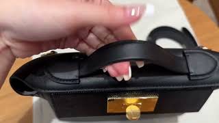 Hermes Kelly 2424 Bag 211612 SwiftLizard Leather CK89 Noir Gold Hardware DDMode Handmade [upl. by Ecneitap]