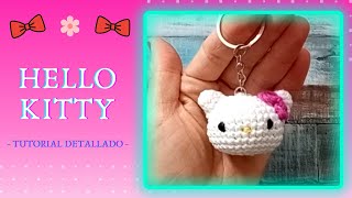 Llavero Hello Kitty Amigurumi  Tutorial detallado Paso a Paso [upl. by Akinal546]