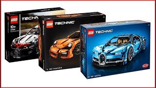 COMPILATION LEGO TECHNIC Cars 42083 Bugatti Chiron  42056 Porsche 911  42096 Porsche  UNBOXING [upl. by Jehanna]