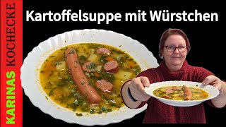 Kartoffelsuppe wie bei Oma  Rezept mit Würstchen  Lecker kochen leicht gemacht [upl. by Gausman]