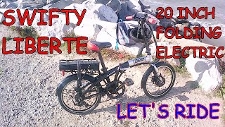 Swifty Liberte Electric Folding Bike Ride  Ffrith Beach to Towyn  coastal route 5 North Wales [upl. by Hgierb]