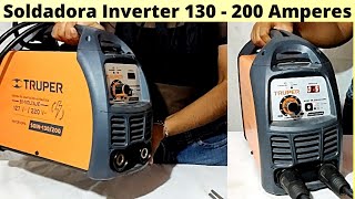 Soldadora inverter 130  200 Amperes para Soldar con Electrodo y Tig [upl. by Adnarem]