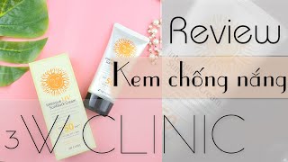 Review Kem chống nắng 3W CLINIC Intensive UV Sunblock Cream cho da khô kem chống nắng giá rẻ [upl. by Silvano]