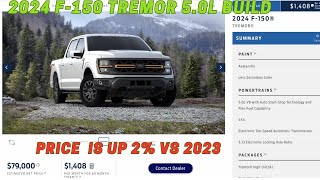 2024 F150 Tremor vs 2023 F150 Tremor 50l build options and pricing changes fordtrucks [upl. by Neahs]