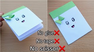 DIY mini notebookHow to make mini notebook with paperNo glue mini notebookMini notepad [upl. by Dhu116]