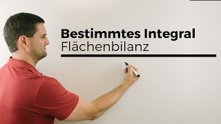 Bestimmtes Integral Achtung Flächenbilanz Fläche überunter der xAchse  Mathe by Daniel Jung [upl. by Eibbob]