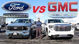 2023 Ford F150 Platinum VS 2023 GMC Sierra 1500 Denali Which Luxury Truck Is Best [upl. by Devad513]