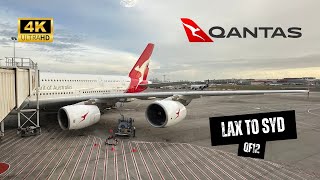 QANTAS A380 QF12 Economy Class  Los Angeles to Sydney Qantas First Lounge LAX Jan 2024 4K [upl. by Zora939]